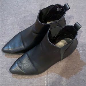 Black pointed toe booties